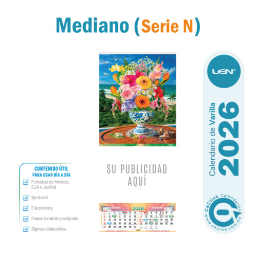 Calendario de Pared Personalizado LEN - Serie N: Varilla Mediano